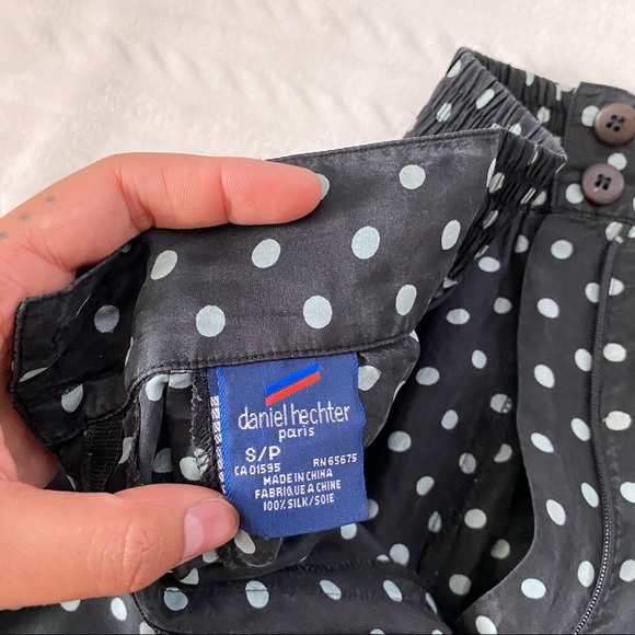 90S Polka Dot 100% Silk High-Waisted Shorts - Picture 9 of 9